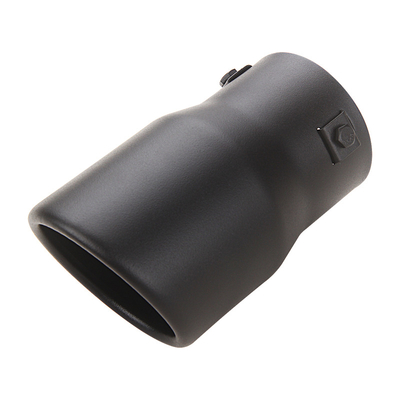Wrapping Type Small Angle Cut Performance Automobile Exhaust Tip Black Color Stainless Steel Car Duct-pipe Rolled Design